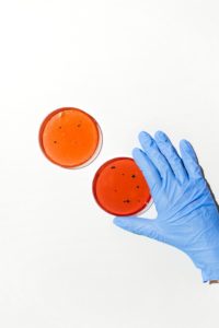 Legionellen-Test; die kleinen Bakterien sind unsichtbar und werden mit dem Wasserdampf eingeatmet.